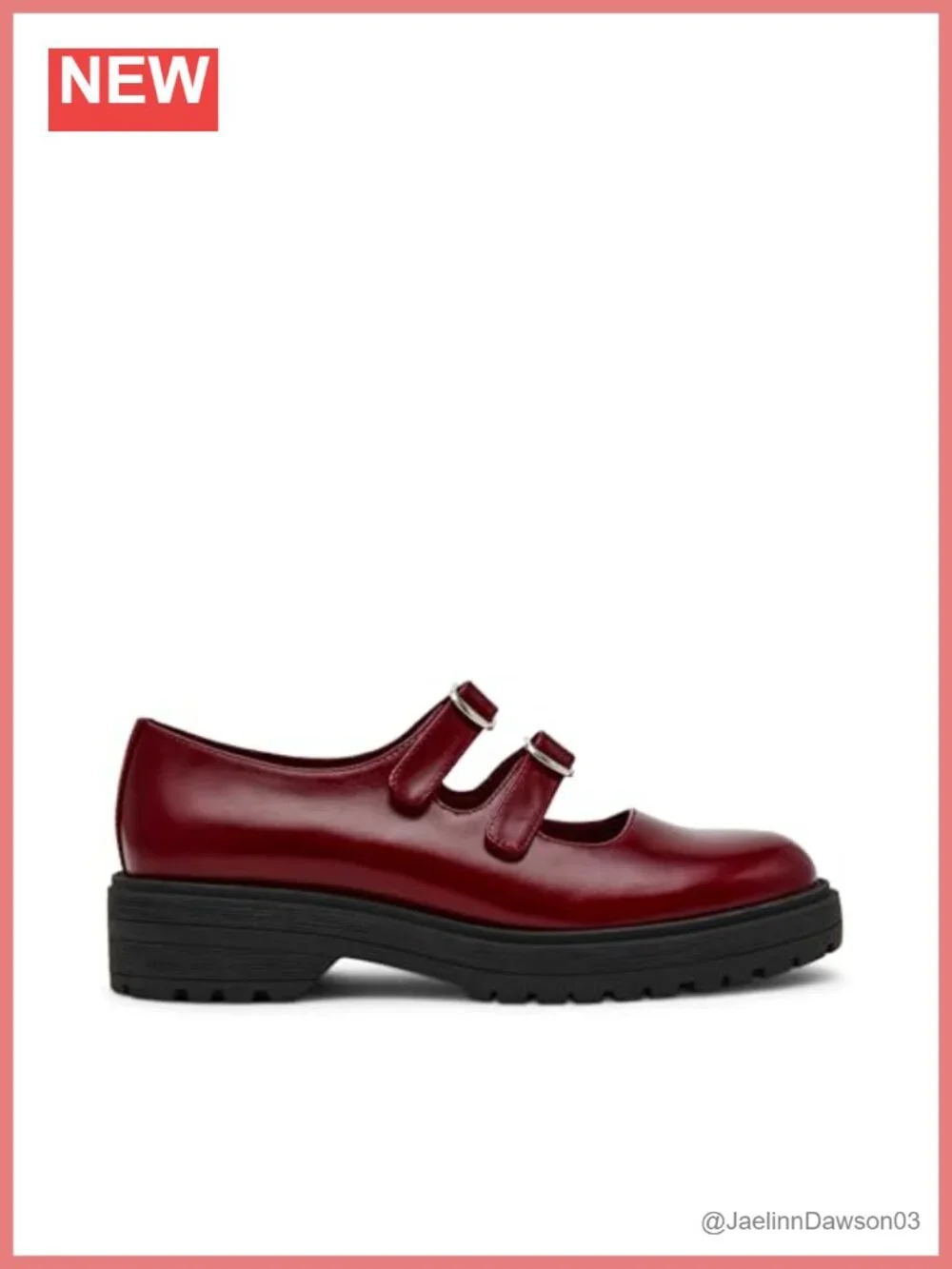Leather Loafer with Buckle, Round Toe, Block Heel, Casual